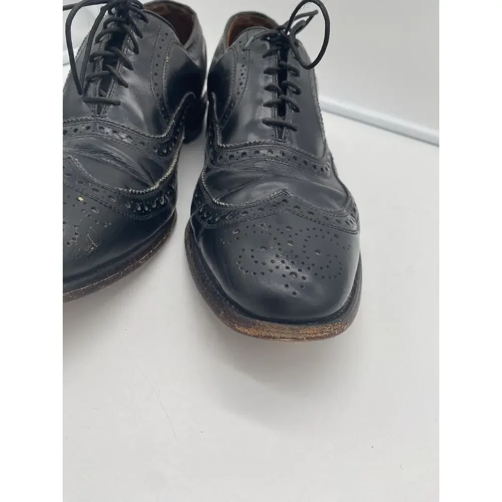 Allen Edmonds McAllister‎ Wingtip Oxford Black Leather Mens Dress Shoes 10.5 C